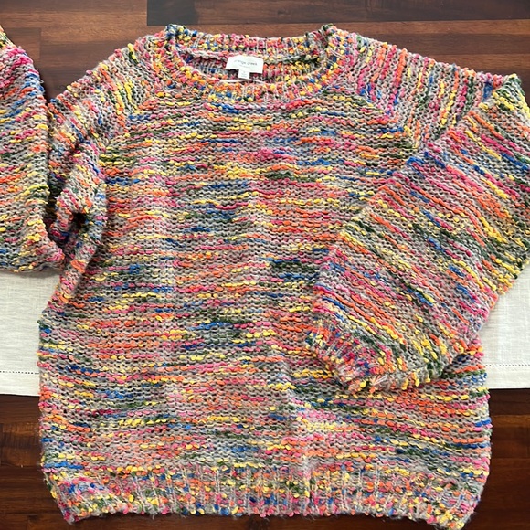 orange creek Sweaters - Orange Creek Pride Rainbow Weave Sweater Bumpy Knit